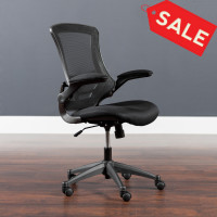 Flash Furniture BL-X-5M-BK-GG Mid-Back Black Mesh Chair with Nylon Base